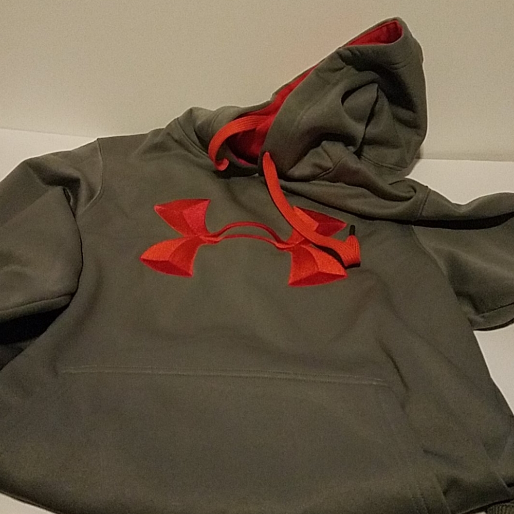 Grey mens under armor hoodie
